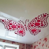 Перфорированный потолок - бабочка розовая 12м²