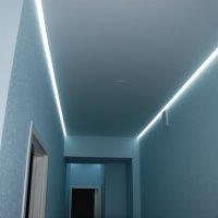Парящий потолок с подсветкой в коридор 7м²