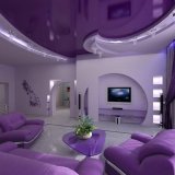 Идеальный двухуровневый натяжной потолок - фиолетовый